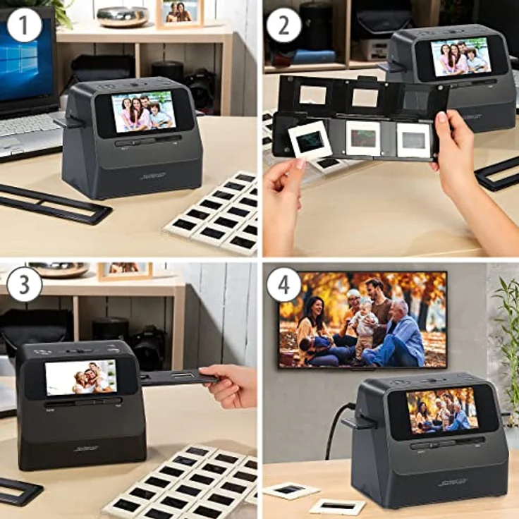 Somikon Fotoscanner: 3in1-Foto-, Dia- & Negativscanner mit 22 MP und HDMI-Ausgang, Akku (Bildscanner) – Bild 5