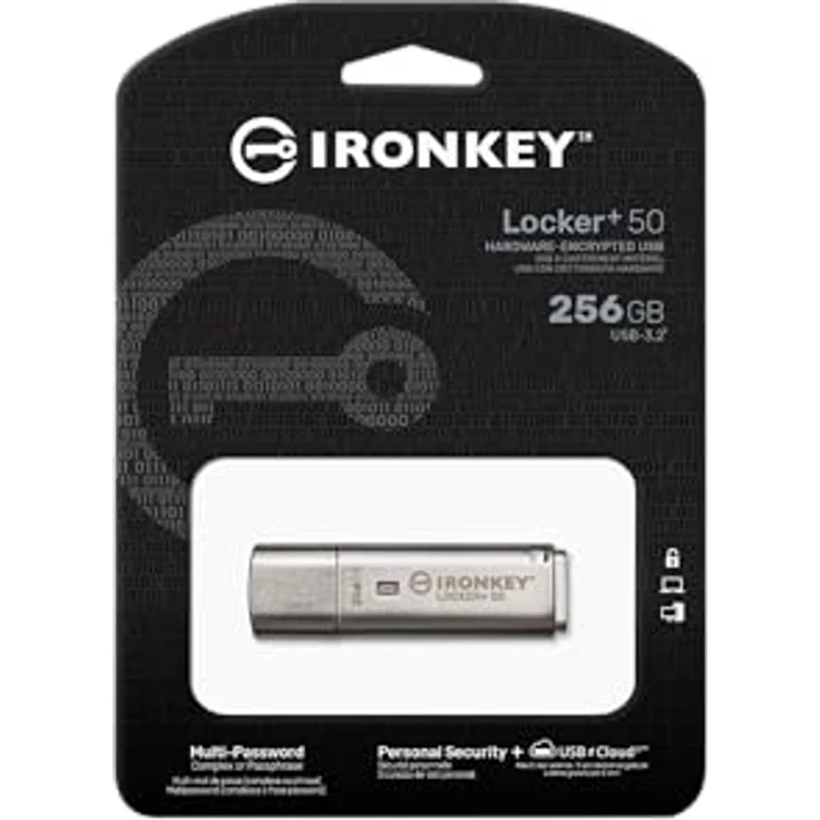 Kingston IronKey Locker+ 50 USB Stick XTS-AES-Verschlüsselung für Datenschutz mit automatischer USBtoCloud Sicherung-IKLP50/256GB – Bild 3