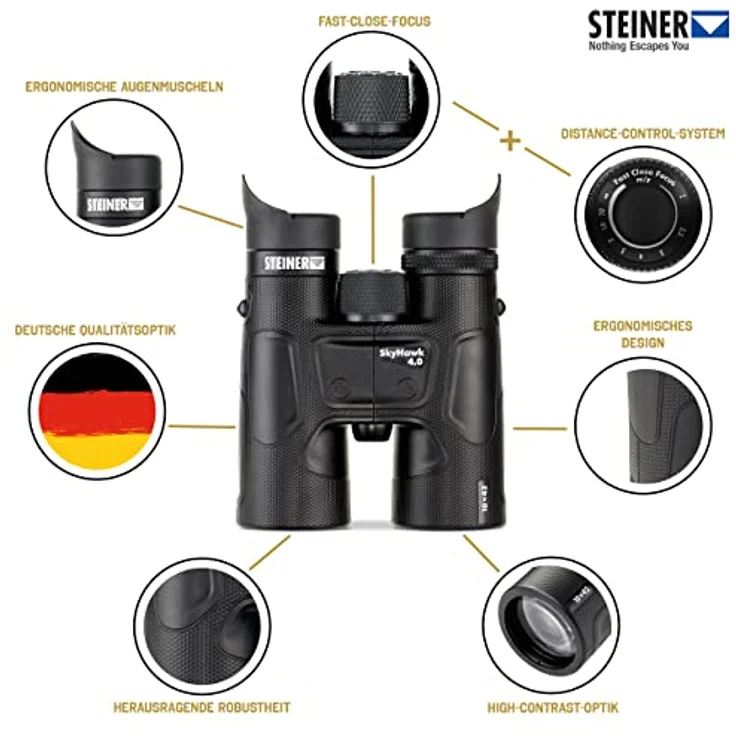 STEINER Fernglas Skyhawk 4.0 10x42 - Deutsche Qualitätsoptik, scharfe 3D-Seherlebnisse, robust, perfekt für Natur,- Tier- und Vogelbeobachtungen – Bild 3