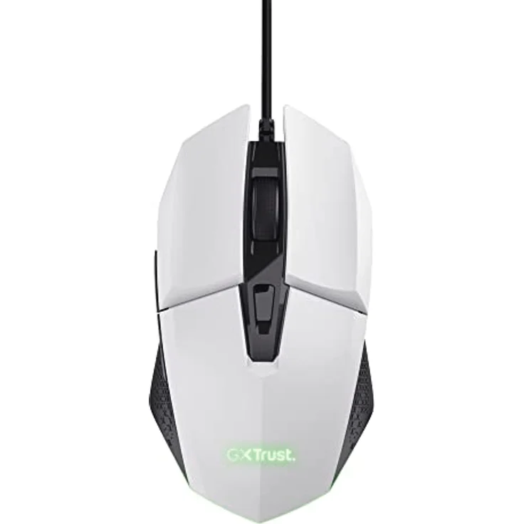 Trust Gaming GXT 109W Felox Gaming Maus mit 6 Programmierbare Tasten, Mehrfarbige LED-Beleuchtung, 200-6400 DPI, USB Kabel 150 cm, PC Maus mit Integrierte Software für Computer/Laptop - Weiß – Bild 1