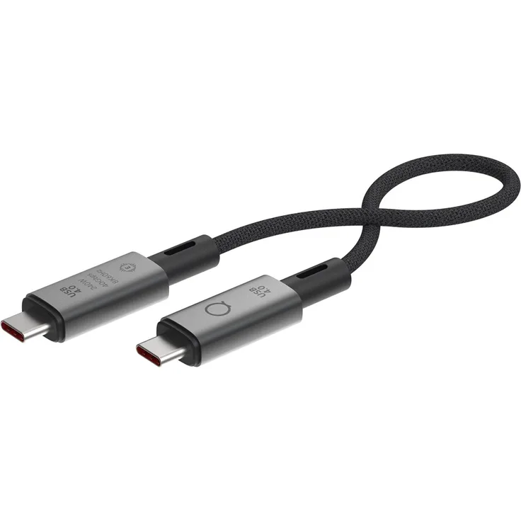 LINQ LQ48028 USB-C Datentransferkabel, 30 cm, 40 Gbit/s, 240 W, schwarz