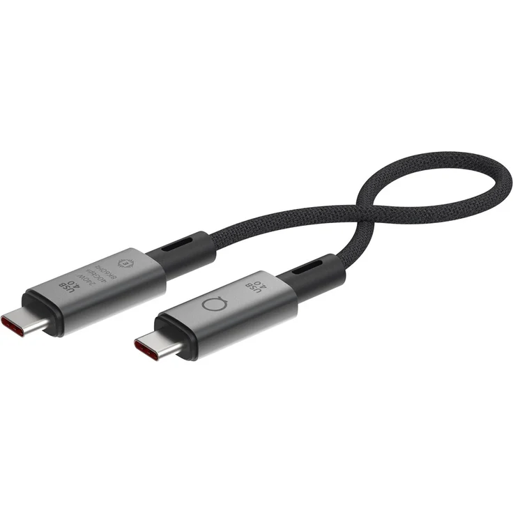 LINQ LQ48028 USB-C Datentransferkabel, 30 cm, 40 Gbit/s, 240 W, schwarz