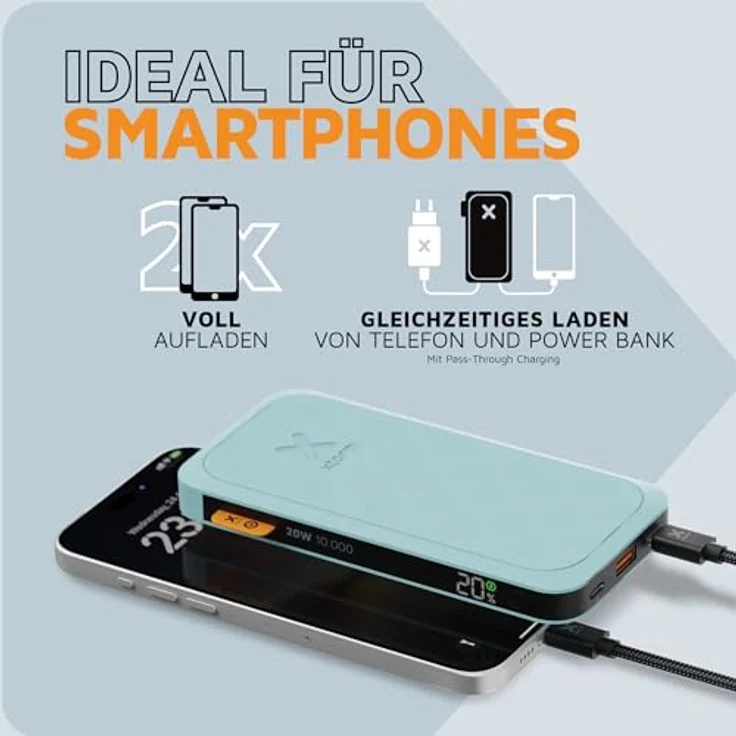 Xtorm Fuel Series Powerbank (10000 mAh, 20 W, 37 Wh), Blau - Nachhaltige mobile Energie – Bild 7