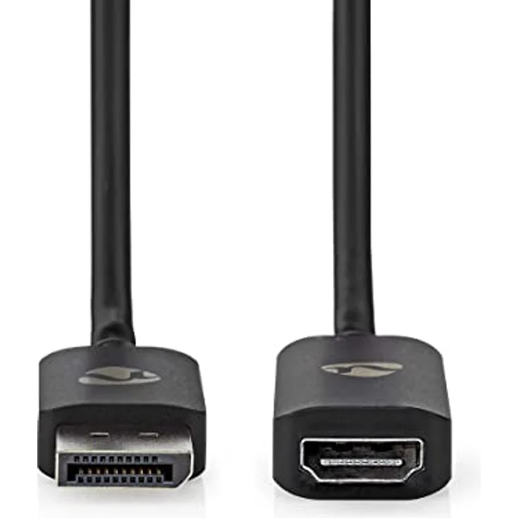 NEDIS Displayport-Adapter - DisplayPort Stecker - HDMI Ausgang - 8K@30Hz - Vernickelt - Gerade - 0.20 m - Rund - TPE - PVC - Schwarz - Umschlag – Bild 1