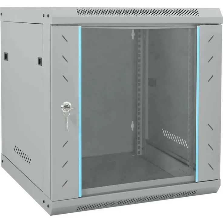 vidaXL Netzwerkschrank Grau, 53 x 60 x 60 cm, aus Stahl mit Speicher