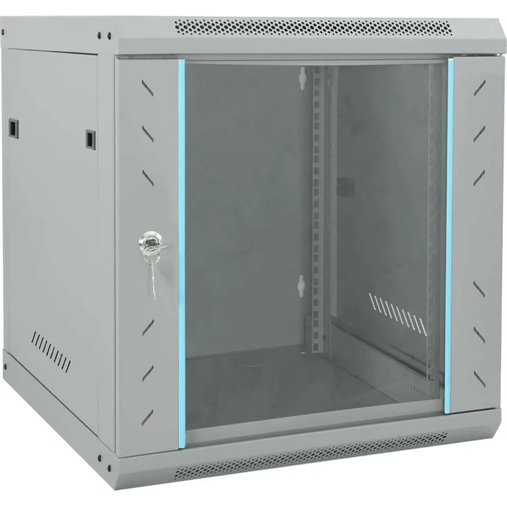 vidaXL Netzwerkschrank Grau, 53 x 60 x 60 cm, aus Stahl mit Speicher