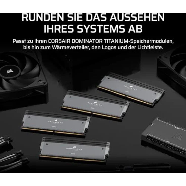 CORSAIR Dominator Titanium DDR5 RGB Lichtverstärkungs-Kit – 2X Module – 0GB RAM – CORSAIR iCUE-Kompatibel – Grau – Bild 4