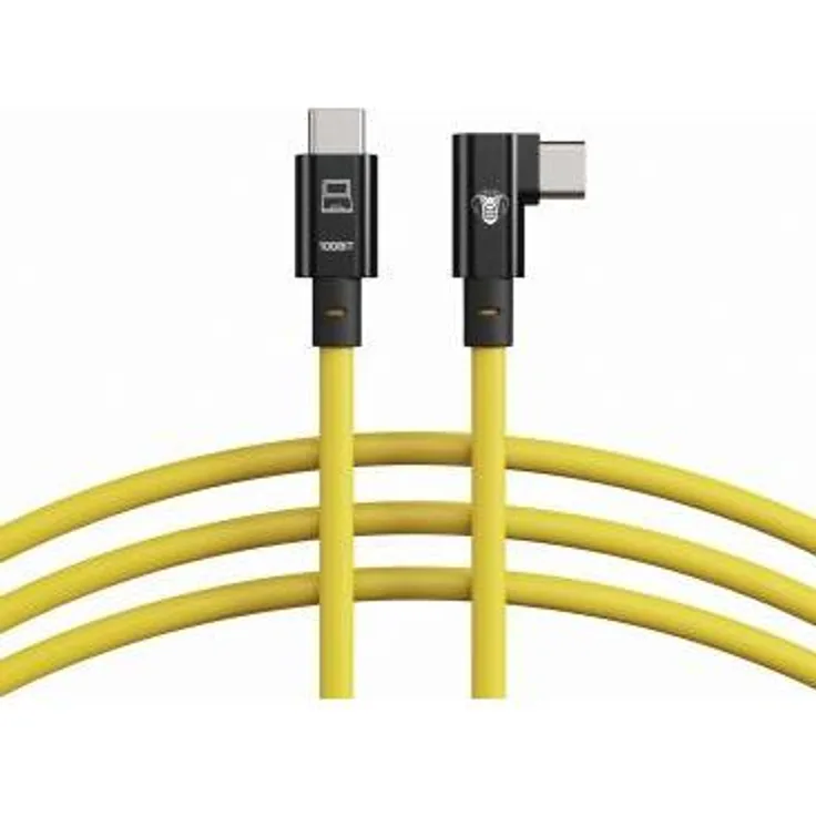 Cobra CobraTether USB-C Kabel 10 Gbit/s, 10 m, gelb, gerade und 90° abgewinkelte Anschlüsse, USB 3.2 Gen 1