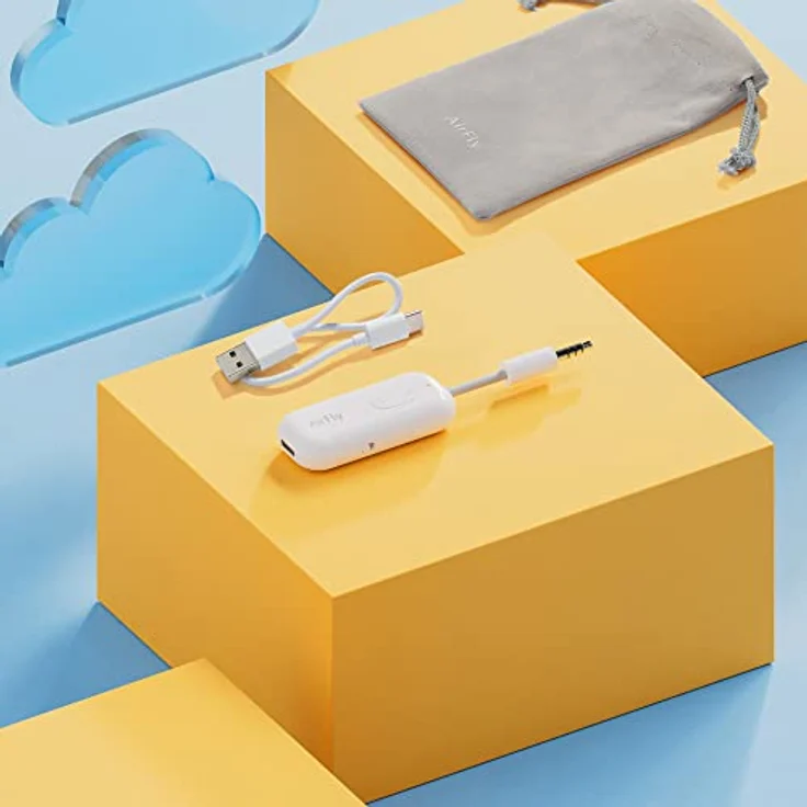 Twelve South AirFly Duo | Wireless Transmitter With Audio Sharing for up to 2 Airpods-Wireless Headphones to Any Audio Jack for use ON Airplanes, Boats or in Gym, Home, Auto – Bild 6