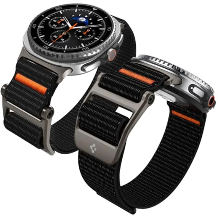 Spigen Dura Pro Flex Armband für Samsung Galaxy Watch 8 44mm/40mm, 8 Classic 46mm (2025) - Schwarz, leicht und atmungsaktiv mit robuster Schnalle – Bild 1