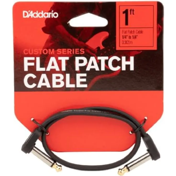 D'Addario Planet Waves Flaches Patchkabel, 30 cm, rechtwinklig, mit patentiertem Geo-Tip Stecker