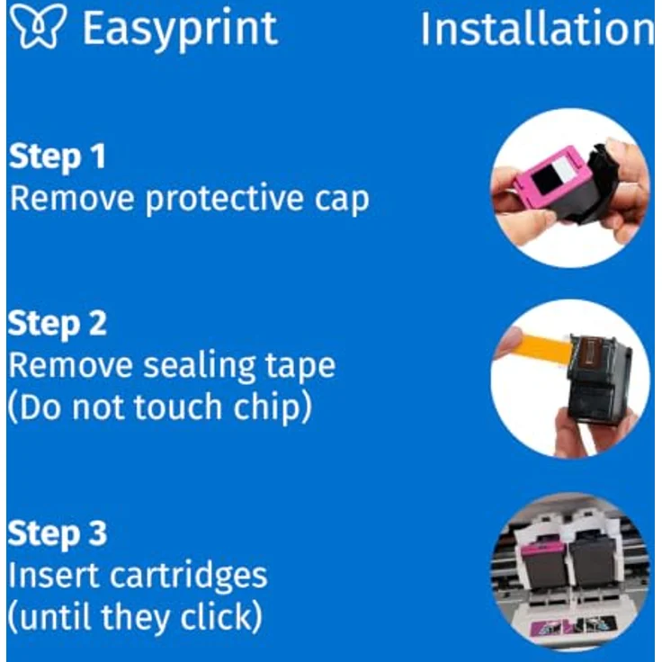Easyprint Tintenpatrone 302XL, 3-tlg Set in Schwarz, Cyan, Magenta und Gelb, kompatibel mit HP Druckern – Bild 5
