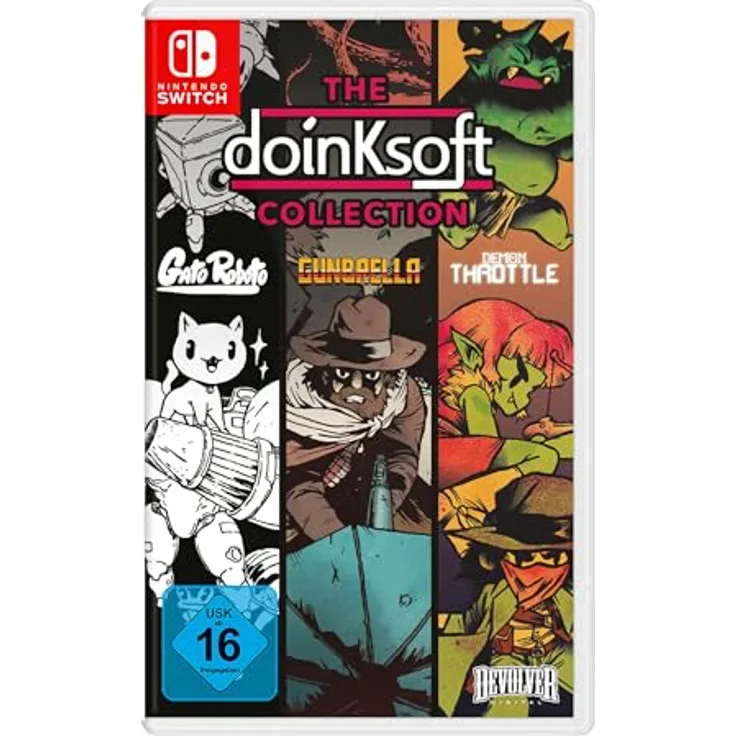 Devolver Digital The Doinksoft Collection - Switch, Nintendo Switch Games mit Gunbrella, Gato Roboto und Demon Throttle
