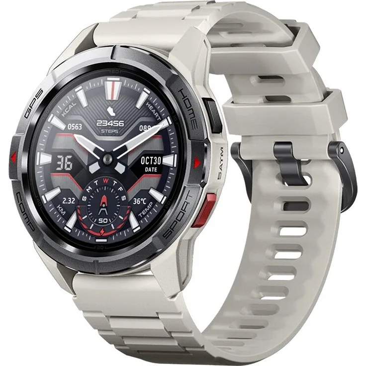 Mibro GS Active Smartwatch, Bluetooth 5.3 5ATM mit GNSS Chip, Weiß