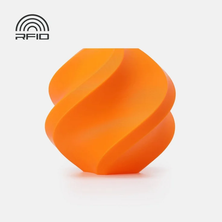 Bambu Lab PLA Basic Filament Refill, 1,75 mm in Kürbis-Orange, Saubere Oberflächenstruktur, RFID-Unterstützung