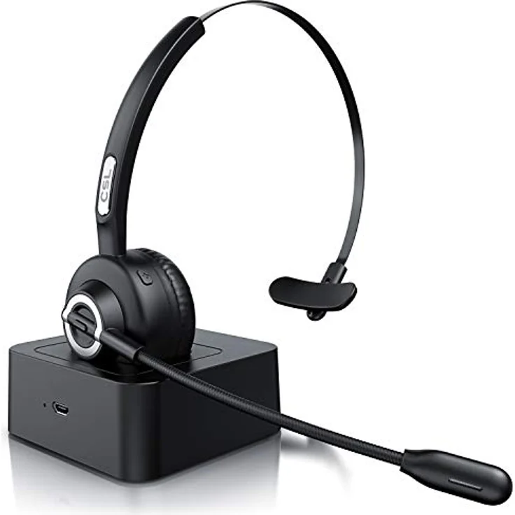 CSL kabelloses Headset mit Ladestation, schwarz – Bild 2