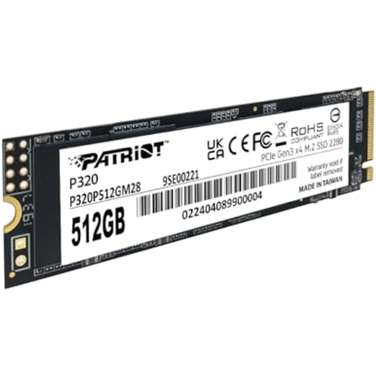 Patriot Memory Patriot P320 512GB Interne SSD - NVMe PCIe Gen 3x4 - M.2 2280 - Solid State Drive - P320P480GM28, 512GB Kapazität, bis zu 3000MB/s Sequential Read, bis zu 2200MB/s Sequential Write, Neuester PCIe Gen3 Controller, Windows Betriebssysteme unterstützt – Bild 3