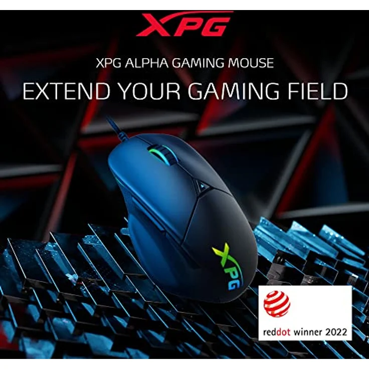 XPG Alpha Gaming-Maus, 16.000 DPI, 400 IPS, 6 programmierbare Tasten, ergonomisches Design (Alpha-BKCWW) – Bild 5