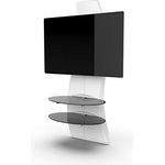 Meliconi | Ghost Design 2500 Rotation Matt Weiß Design Halterung zum Aufhängen und Drehen des Fernsehers bequem und praktisch