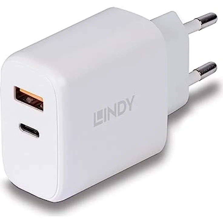 LINDY 73424 USB Ladegerät Typ A und C 30W, kompaktes Design, schnelles Aufladen, integrierte Sicherheitsfunktionen