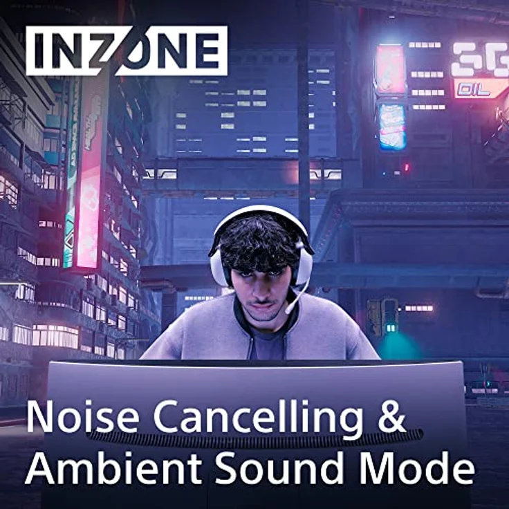 Sony INZONE H9 Noise Cancelling Wireless Gaming Headset - 360 Spatial Sound für Gaming - 32 Stunden Akkulaufzeit - Hochwertiges Boom-Mikrofon - Bluetooth für Anrufe - PC/PS5, Weiß – Bild 5