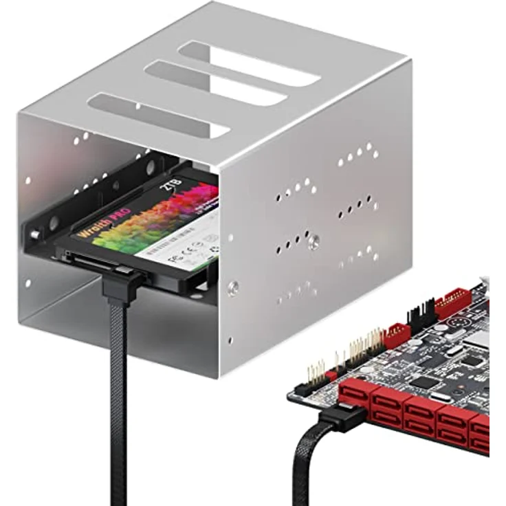 deleyCON SATA 3 Kabel 30cm, 6 Gbit/s Datenkabel mit L-Stecker 90° gewinkelt für HDD/SSD, Schwarz – Bild 5