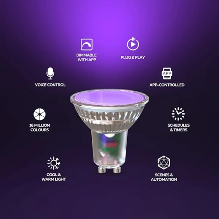 CALEX Smart LED Spot GU10 PAR16, RGB-Farben & kalt- bis warmweiß, dimmbar, WLAN App- & Sprachsteuerung – Bild 2