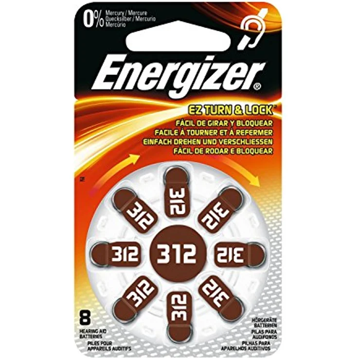 Energizer 634924 Hörgerätebatterie Typ 312 Zink-Luft (1,4Volt, 8er-Packung) – Bild 2