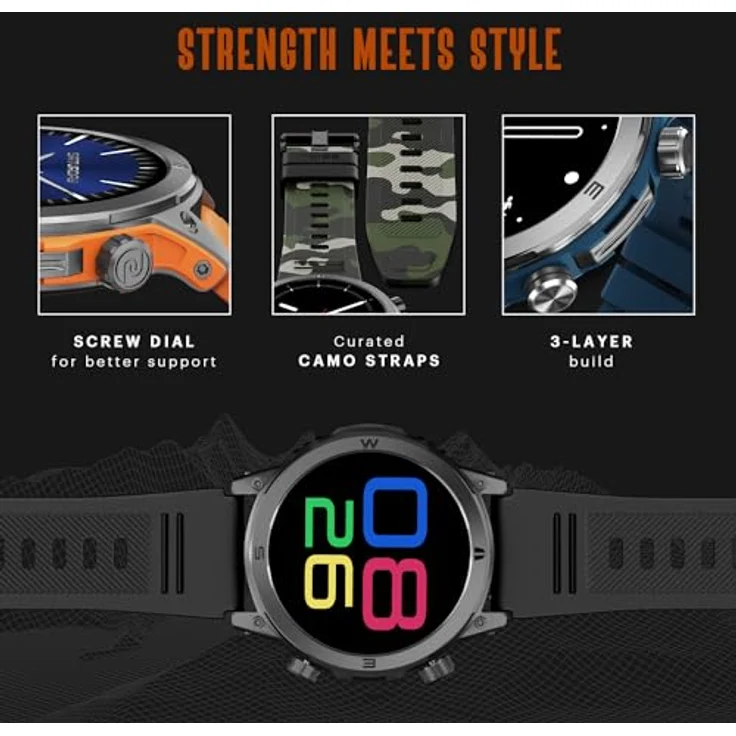 Noise Smartwatch Endeavour (Czarny) (42 mm), Always-On-AMOLED-Display, SoS-Technologie, Rapid Health-Messung, über 100 Sportmodi, bis zu 7 Tage Akkulaufzeit – Bild 2