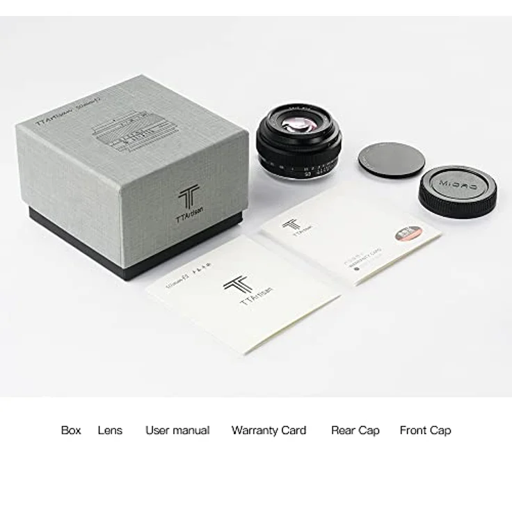 TTArtisan 50 mm F2 Metallgehäuse, kompatibel mit Fuji X Mount (Vollrahmen) – Schwarz – Bild 3