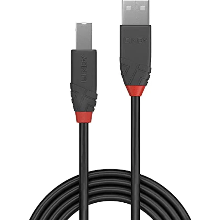 Lindy 36677 10m USB A USB B Männlich Männlich Schwarz - Grau - Rot USB Kabel (36677) – Bild 2