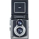 MINT InstantFlex TL70.Plus Sofortbildkamera für Fuji Instax Square Filme mit manueller Scharfeinstellung, Zweiäugiger Spiegereflex-Kamera, integriertem Blitz - Schwarz