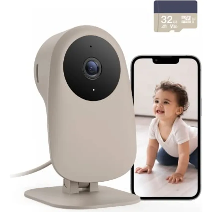 [Exklusiv bei Amazon] Nooie Babyphone mit Micro-SD-Karte, 1080P Nachtsicht, Bewegungs- und Geräuscherkennung, 2,4 G WLAN, Baby-Nanny-Überwachung älterer Menschen und Haustiere, funktioniert mit Alexa