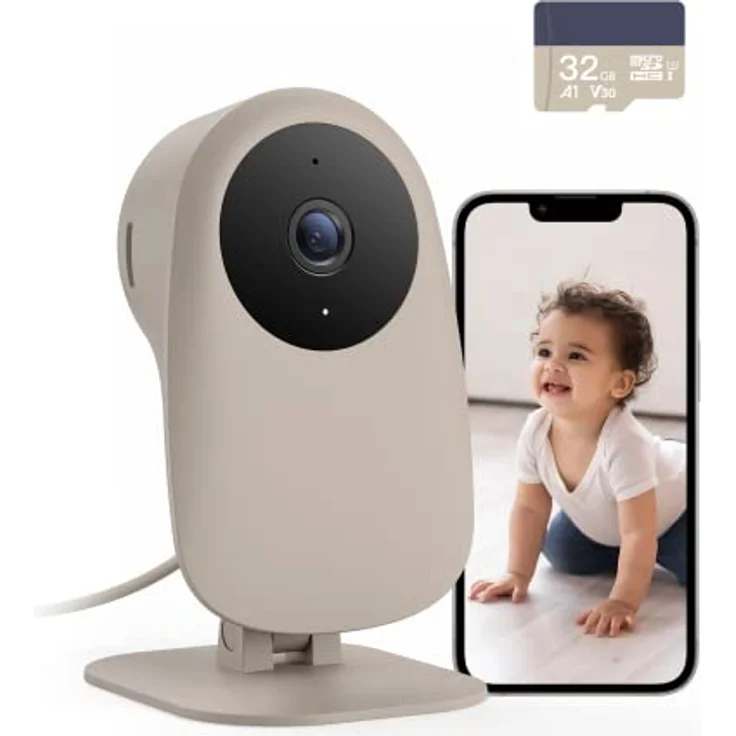 [Exklusiv bei Amazon] Nooie Babyphone mit Micro-SD-Karte, 1080P Nachtsicht, Bewegungs- und Geräuscherkennung, 2,4 G WLAN, Baby-Nanny-Überwachung älterer Menschen und Haustiere, funktioniert mit Alexa – Bild 1
