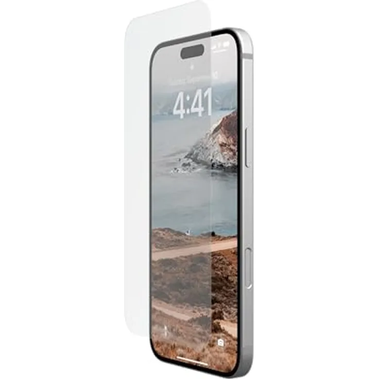 URBAN ARMOR GEAR Tempered Glass Displayschutzglas Apple iPhone 16 Plus (Zweifach gehärtetes Glas, Anti-Fingerabdruck, Inkl. Montagekit, Ultra klar)