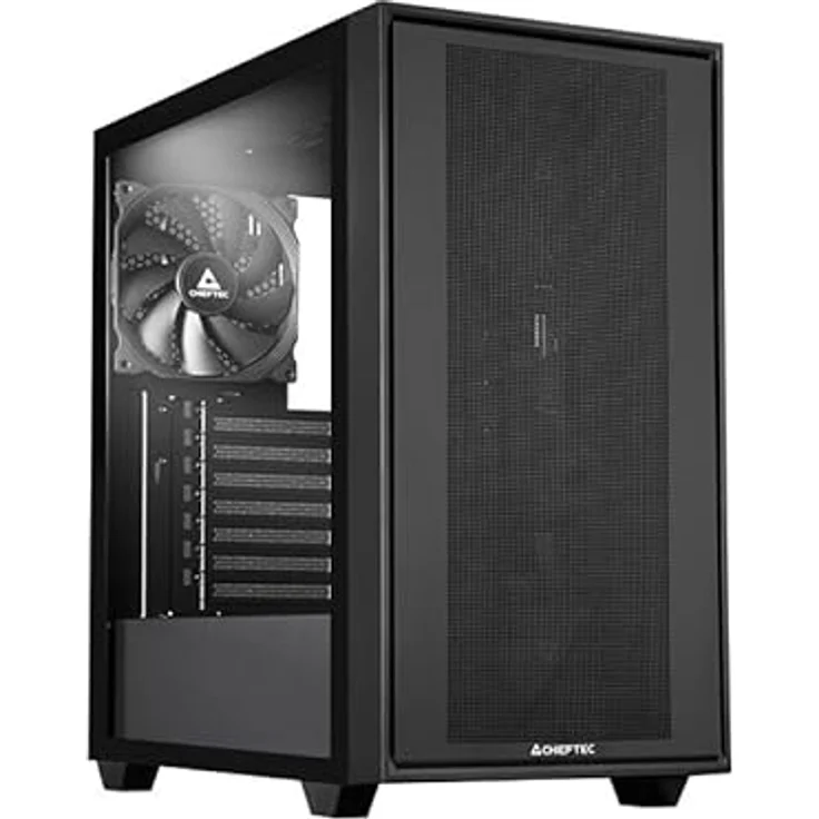 Chieftec Night Hunter GS-03B-BLK-OP, Midi Tower PC Gehäuse mit Tempered Glass, schwarz, für ATX/E-ATX/mATX/Mini-ITX, bis zu 8 Lüfter – Bild 1