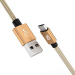 JAMEGA 1m Premium Micro USB Kabel | Nylon geflochtenes Datenkabel für Micro USB Geräte - Gold