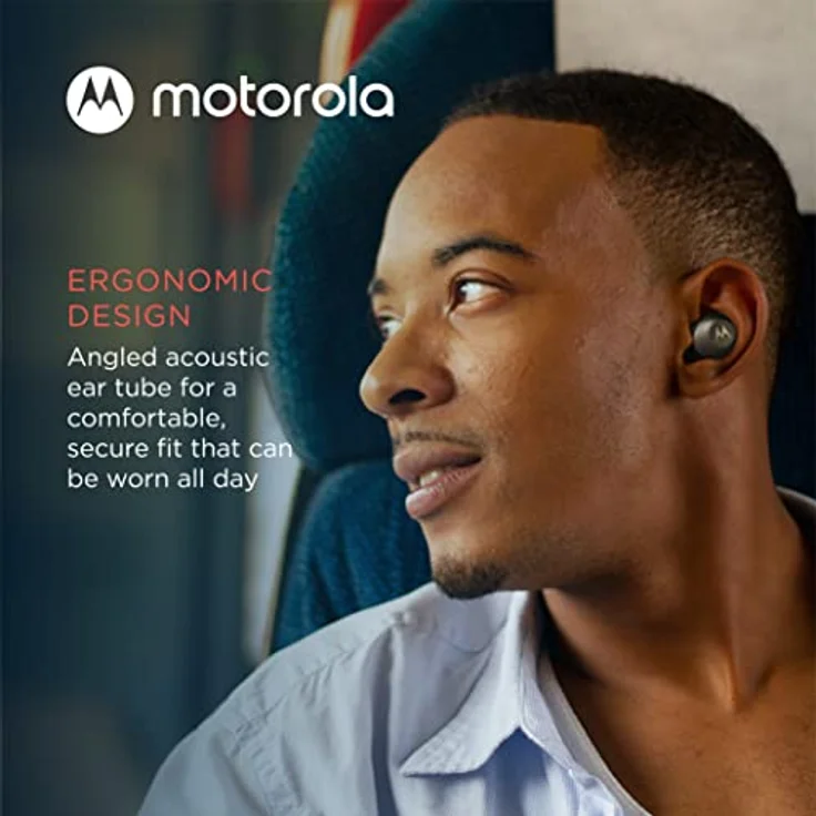 Motorola Sound Moto Buds 270 ANC - Kabellose Kopfhörer In Ear - Bluetooth - 18Std. - Active Noise Cancellation - Wasser und Schweißfest - Schwarz, S/M/L – Bild 5