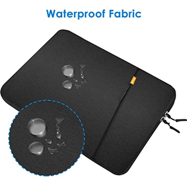 JETech Laptoptasche Hülle für 13,3 Zoll MacBook Air/Pro, 14 Zoll MacBook Pro 2021 M1, 13-13,6 Zoll Notebook, Wasserdicht Laptophülle Stoßfest Laptop Sleeve mit Zubehörtasche (Schwarz) – Bild 4