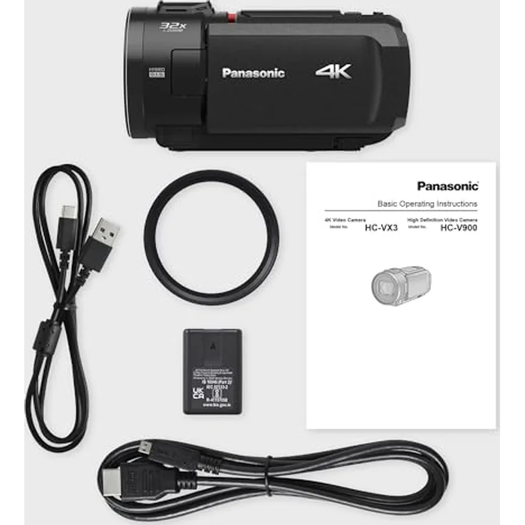Panasonic HC-VX3E, Semiprofessioneller 4K Camcorder mit 24x optischem Zoom, F1.8-4 Objektiv, 5-Achsen O.I.S., Schwarz – Bild 4
