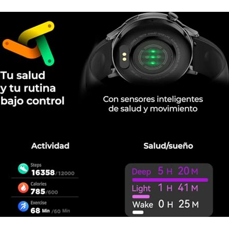 KSIX Smartwatch Core 2, 1,43 Zoll AMOLED-Display, integriertes Mikrofon und Lautsprecher, Rosa (47 mm) – Bild 5