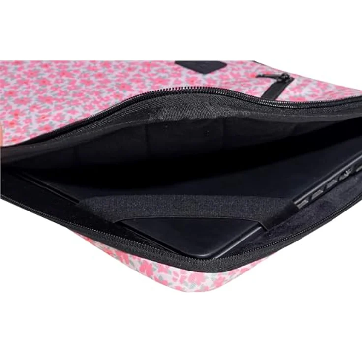 Exacompta Laptophülle Liberty, Kunstfaser, rosa, bis 35,6 cm (14 Zoll), wasserabweisend, mit einziehbarem Griff und Reißverschlusstasche – Bild 4