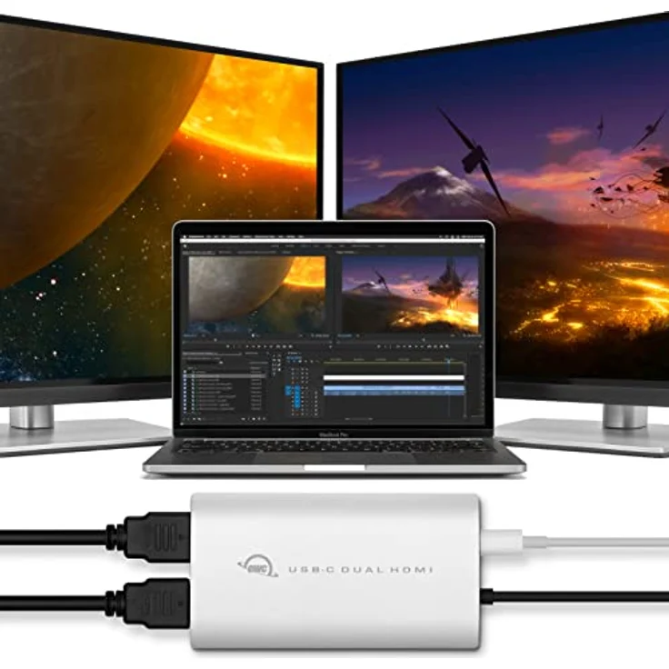 OWC USB-C Dual HDMI 4K Display Adapter mit DisplayLink - für Apple Silicon M1 & M2 Macs oder andere Macs oder PCs mit USB-C oder Thunderbolt – Bild 3