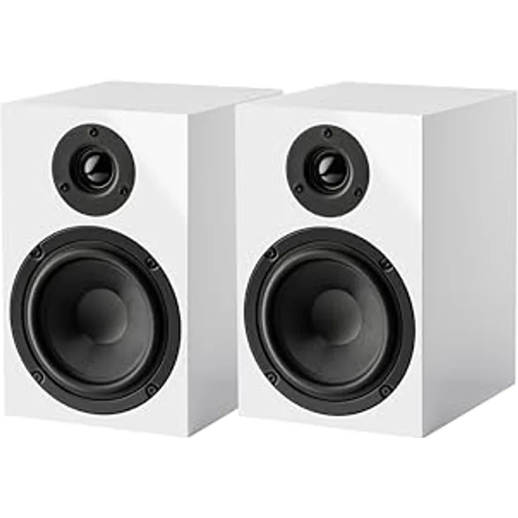 Pro-Ject Speaker Box 5 E, HiFi Regallautsprecher mit 2-Wege-Bassreflexprinzip, 5-Zoll-Fiberglas-Bass/Mitteltöner, MDF-Gehäuse, weiß