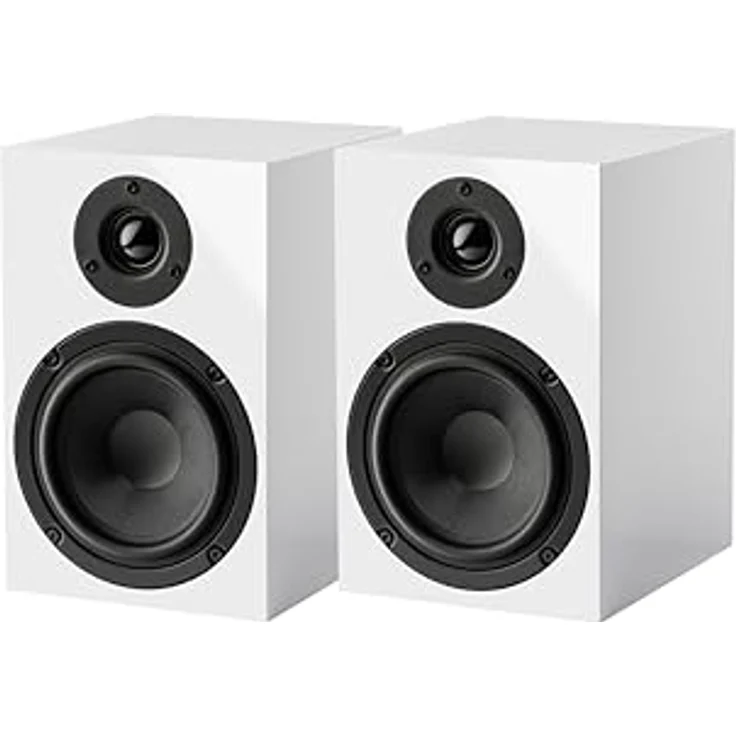 Pro-Ject Speaker Box 5 E, HiFi Regallautsprecher mit 2-Wege-Bassreflexprinzip, 5-Zoll-Fiberglas-Bass/Mitteltöner, MDF-Gehäuse, weiß – Bild 1