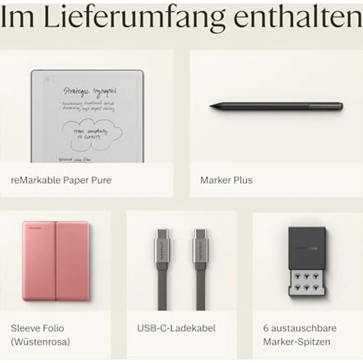 REMARKABLE Paper Pure – Tablet mit Marker Plus und Sleeve Folio, 10,3 Zoll, Wüstenrosa, bis zu 3 Wochen Akkulaufzeit, Cloud-fähig – Bild 9