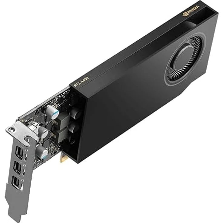 PNY NVIDIA RTX A400 Low Profile, Grafikkarte mit 4 GB GDDR6-Speicher und Unterstützung für bis zu vier Monitore – Bild 3
