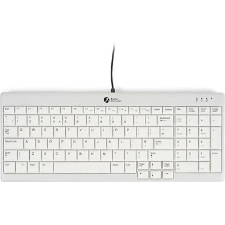 Bakker Elkhuizen Ultraboard 960 V2, Ergonomische Compact-Tastatur mit USB-C-Anschluss, Grau, QWERTY-Layout