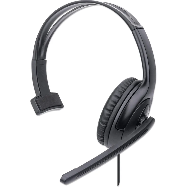 Manhattan Mono USB-Headset (Kabelgebunden), Kopfhörer, Schwarz – Bild 1