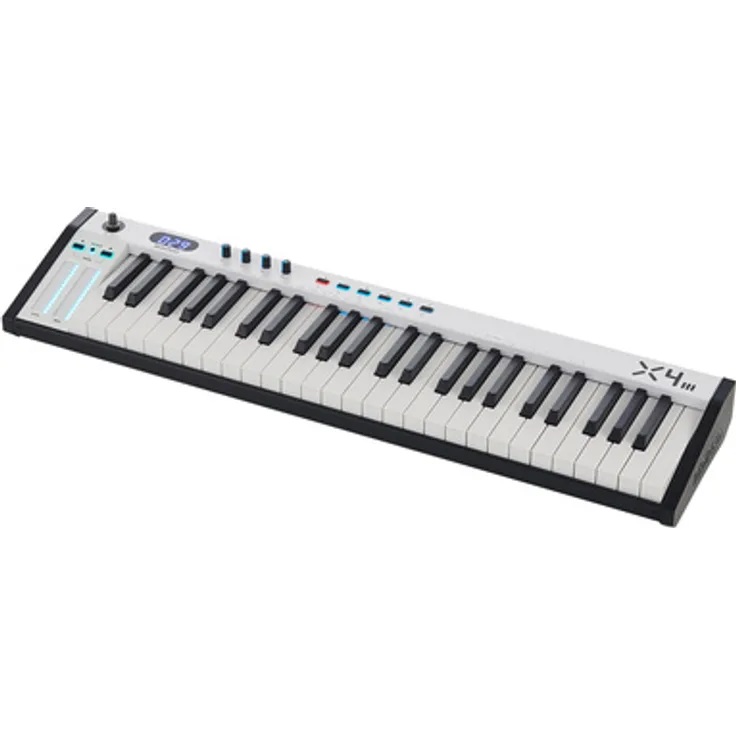 Midiplus X-4 III, USB-MIDI Keyboard mit 49 anschlagdynamischen Tasten, 4 Drehreglern und Smart Scale-Modus, robustes Metallgehäuse